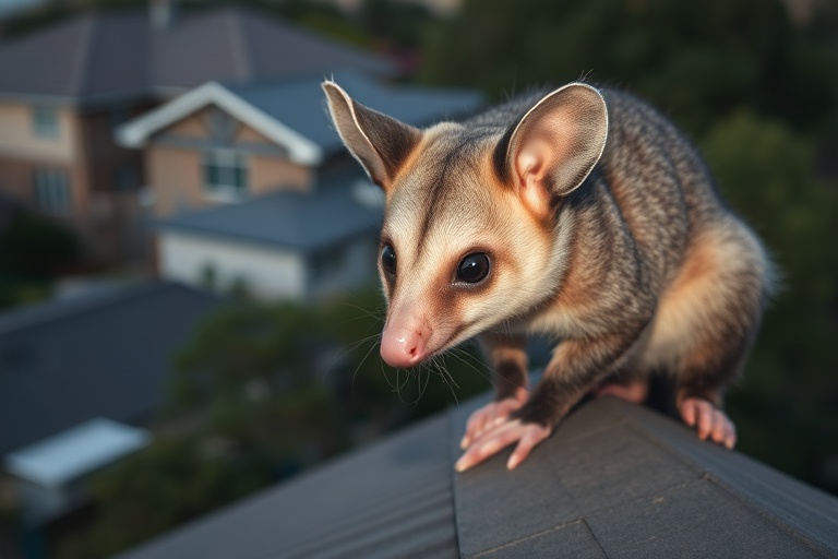 Possum in Docklands residential area